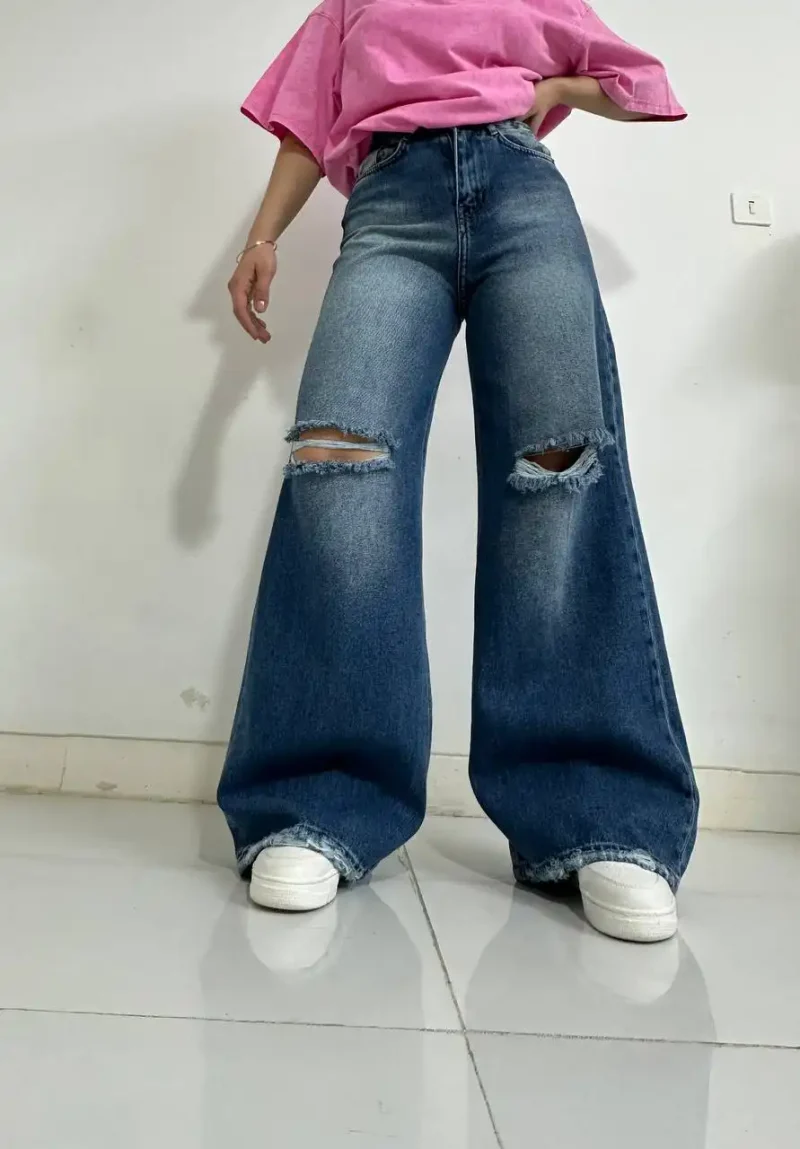 شلوار فول بگ زاپدار